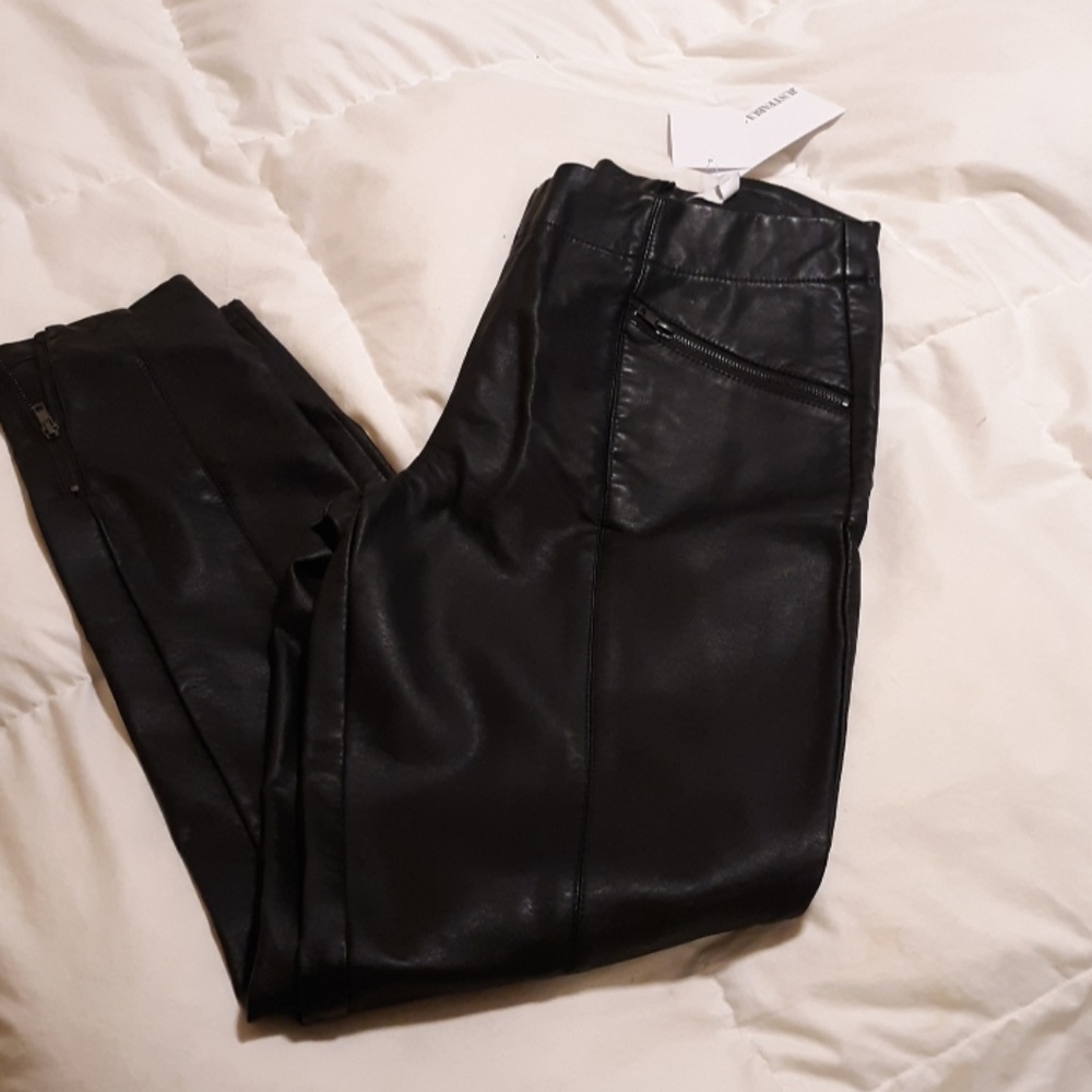 Leather inspired fashion pants